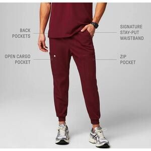 Fabletics All-Shift Scrub Jogger Dark Red Burgundy Mens/Unisex Sz S
